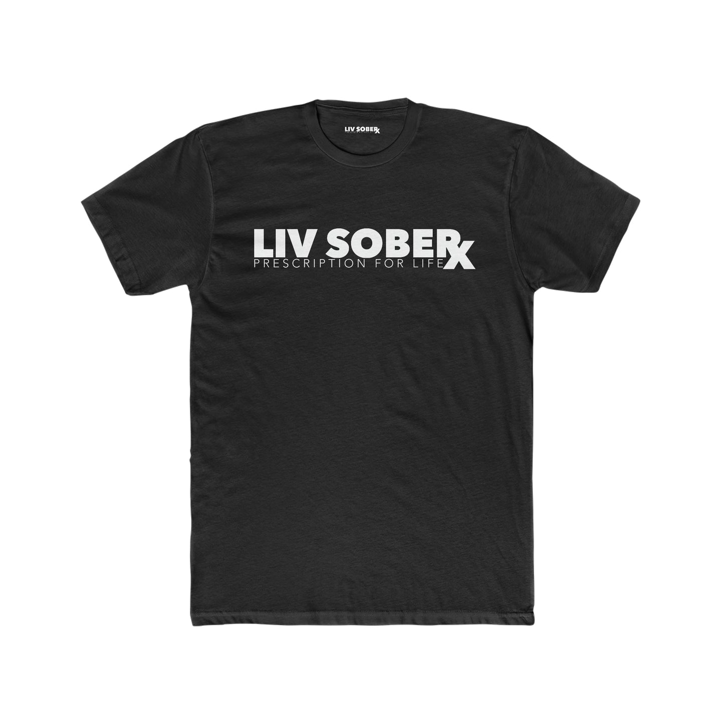 White on Black Unisex LivSobeRX Tee